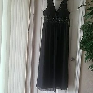 Black Formal Evening Gown Beaded